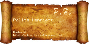 Polits Henriett névjegykártya